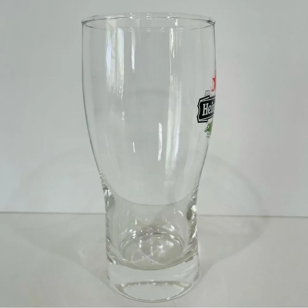 Heineken Beer Pilsner Glass Etched Clear .25L Logo Branded Red Star Barware Bar